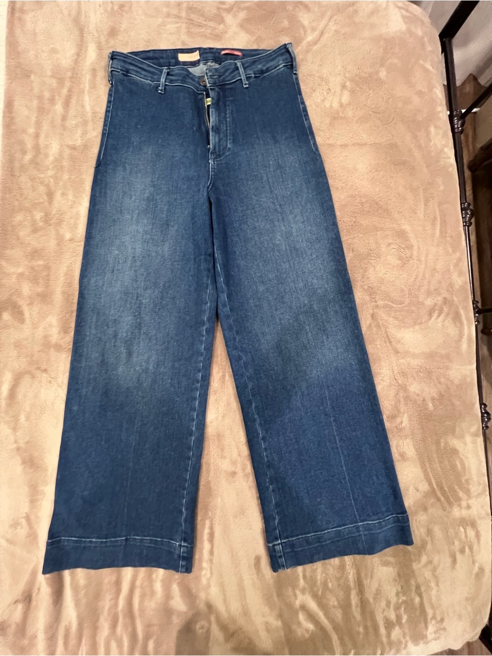 Pilcro Wide-Leg Jeans in Dark Blue Denim